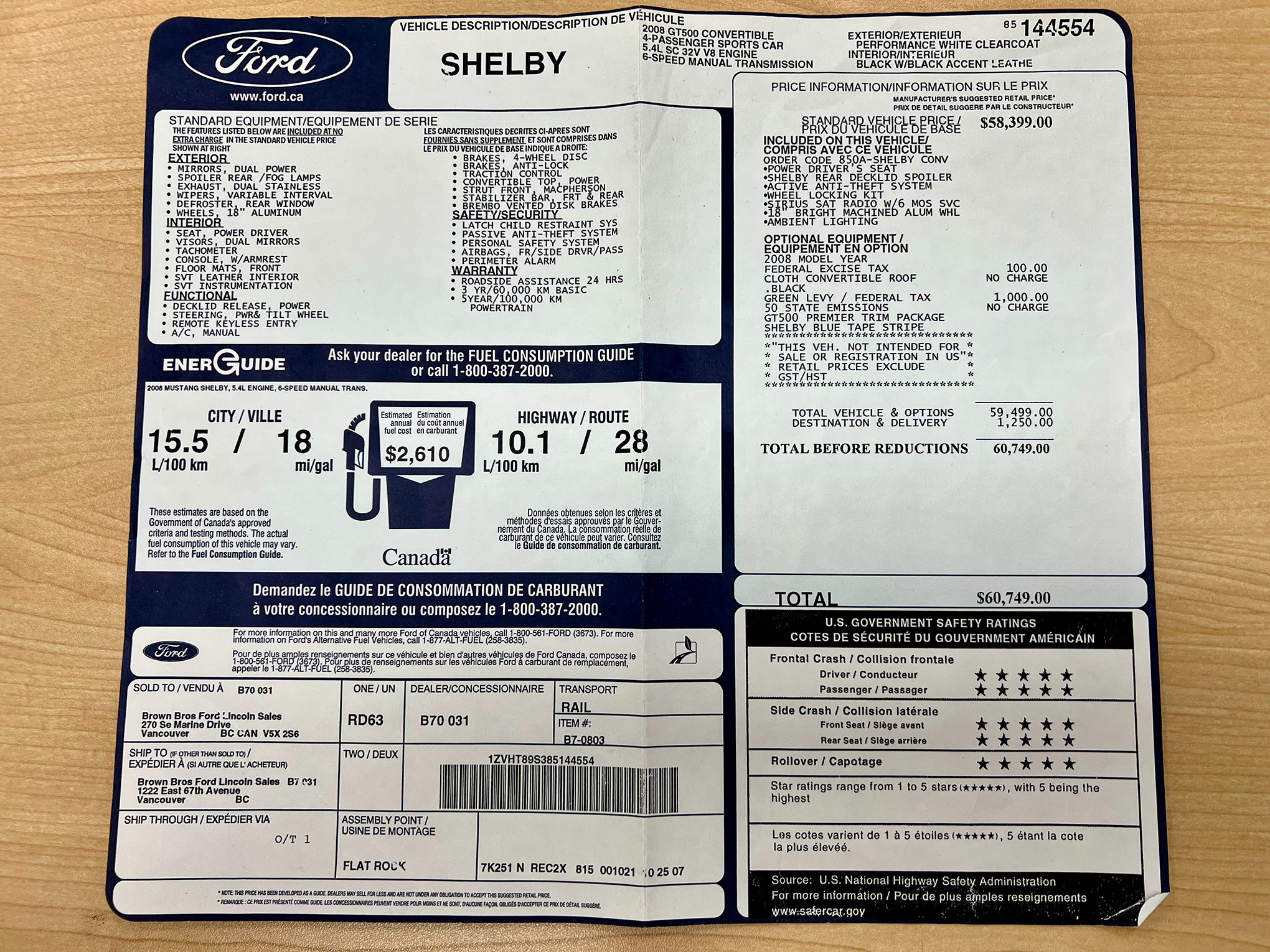 2008 Ford Shelby GT500