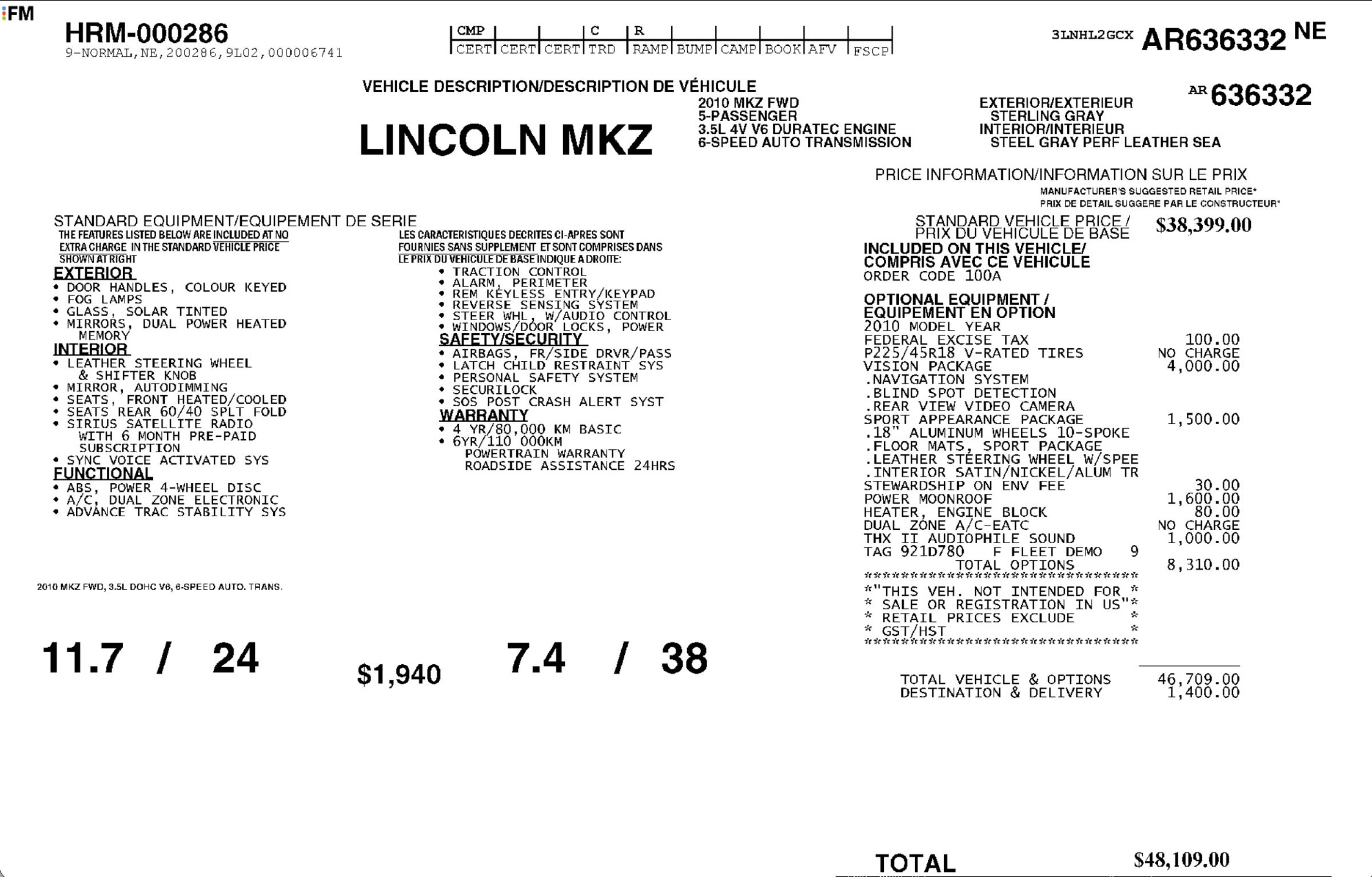 2010 Lincoln MKZ