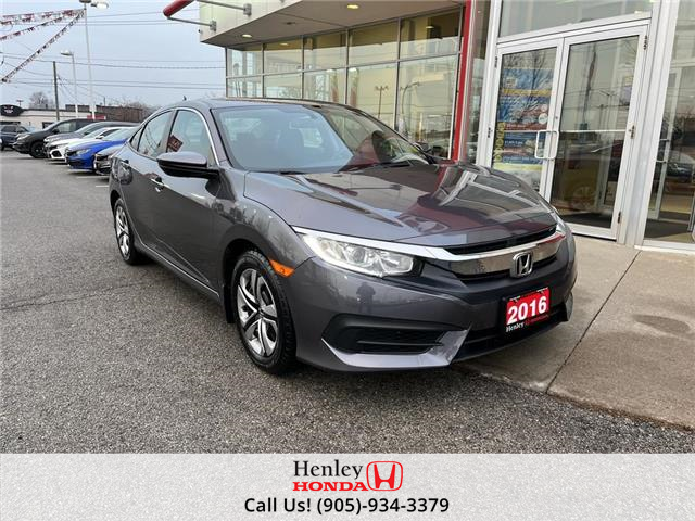 2016 Honda Civic Sedan 4dr MANUAL LX, CERTIFIED (Stk: G0326A) in St. Catharines - Image 1 of 21