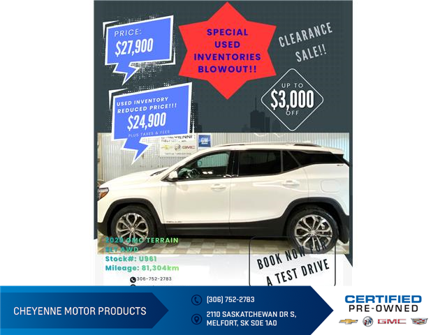 2020 GMC Terrain SLT (Stk: U961) in Melfort - Image 1 of 14