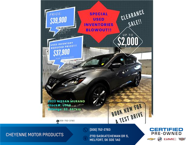 2023 Nissan Murano Platinum (Stk: U965) in Melfort - Image 1 of 15