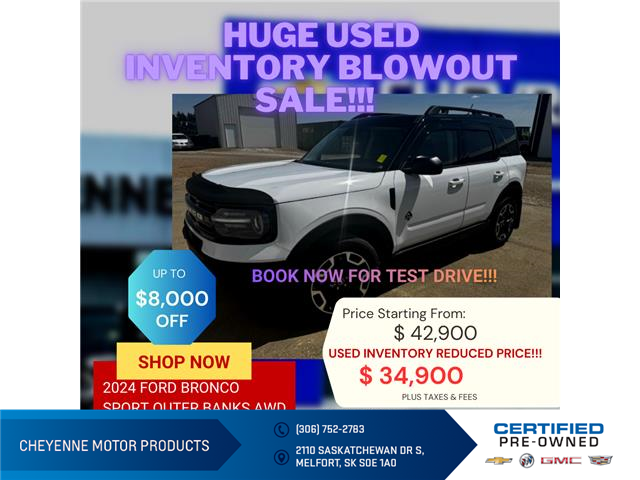 2024 Ford Bronco Sport Outer Banks (Stk: U957) in Melfort - Image 1 of 15