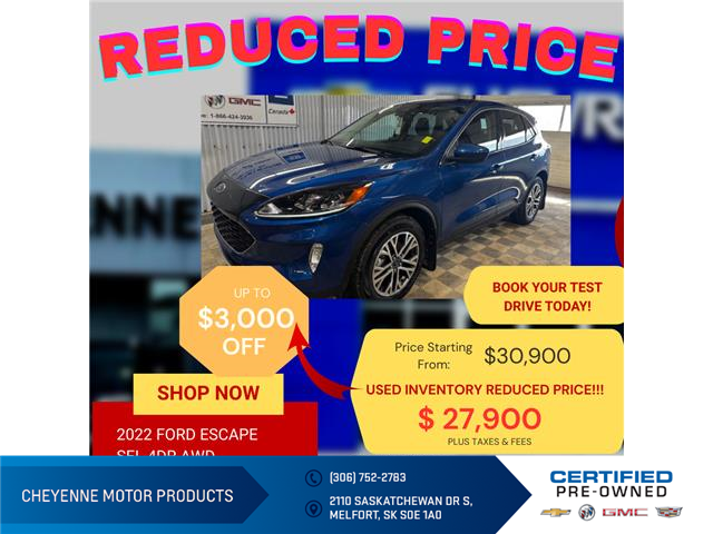 2022 Ford Escape SEL (Stk: U959) in Melfort - Image 1 of 14