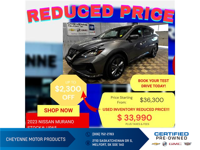 2023 Nissan Murano Platinum (Stk: U965) in Melfort - Image 1 of 15