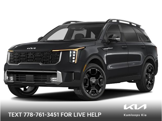 New 2025 Kia Sorento 2.5T X-Line Limited w/Black Interior 2.5T X-LINE | AWD | 6 PASSENGER | PANORAMIC SUNROOF | SMART POWER LIFTGATE | HEATED STEERING WHEEL | HEATED SEATS - Kamloops - Kamloops Kia