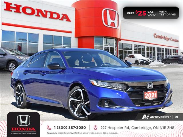 2021 Honda Accord Sport 2.0T (Stk: 25013A) in Cambridge - Image 1 of 28