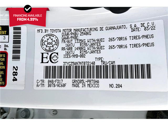2022 Toyota Tacoma Base (Stk: 72140U) in Calgary - Image 33 of 33 2022 Toyota Tacoma Base (Stk: 72140U) in Calgary - Image 33 of 33