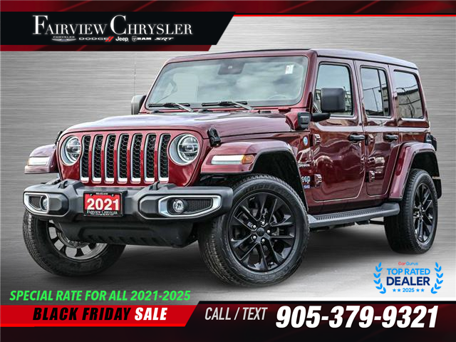 2021 Jeep Wrangler 4xe (PHEV) Sahara (Stk: u21392) in Burlington - Image 1 of 34 2021 Jeep Wrangler 4xe (PHEV) Sahara (Stk: u21392) in Burlington - Image 1 of 34