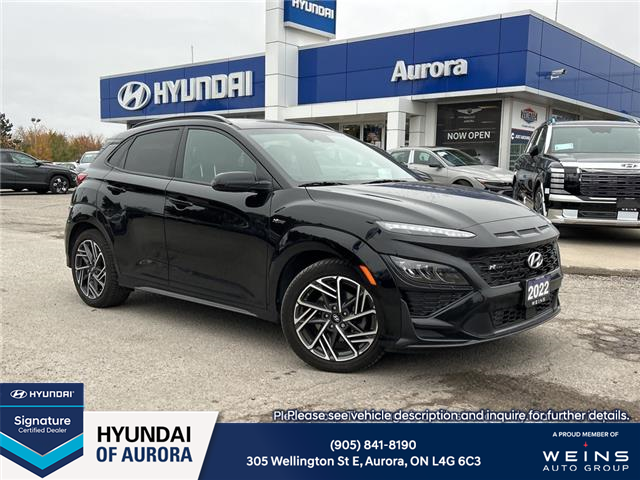 2022 Hyundai Kona 1.6T N Line w/Ultimate Package (Stk: 26U1219) in Aurora - Image 1 of 8 2022 Hyundai Kona 1.6T N Line w/Ultimate Package (Stk: 26U1219) in Aurora - Image 1 of 8