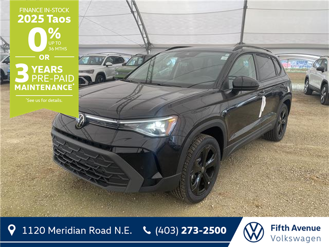 2025 Volkswagen Taos Comfortline Black Edition (Stk: 25251) in Calgary - Image 1 of 13
