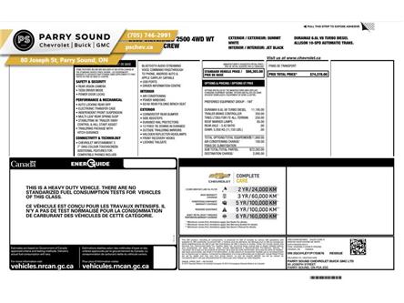 2023 Chevrolet Silverado 2500HD Work Truck (Stk: 24302) in Parry Sound - Image 1 of 4