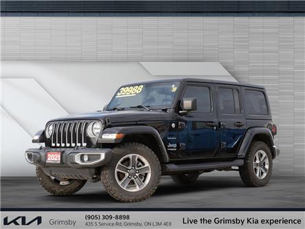 2021 Jeep Wrangler Unlimited Sahara 4x4 | CLEAN CAR FAX | FREEDOM TOP (Stk: U3038) in Grimsby - Image 1 of 16