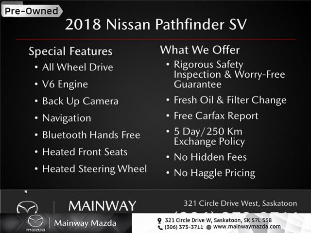2018 Nissan Pathfinder 4x4 SV w/Tech Package (Stk: P1743A) in Saskatoon - Image 1 of 1