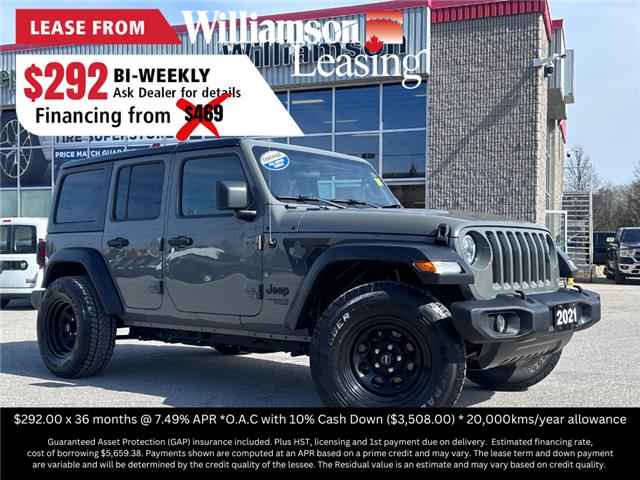 2021 Jeep Wrangler Unlimited Sport (Stk: W8838) in Uxbridge - Image 1 of 21