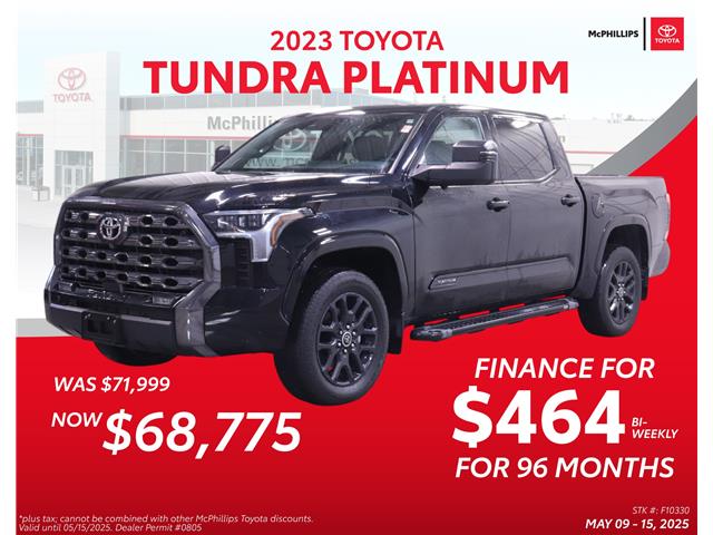 2023 Toyota Tundra Platinum (Stk: F10330) in Winnipeg - Image 1 of 22