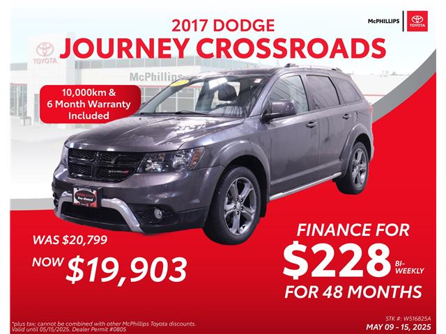2017 Dodge Journey Crossroad (Stk: W516825A) in Winnipeg - Image 1 of 16