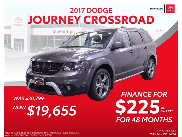 2017 Dodge Journey Crossroad (Stk: W516825A) in Winnipeg - Image 1 of 16