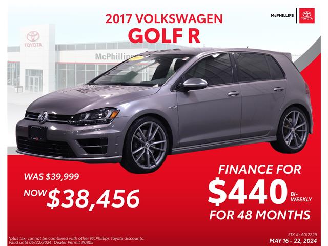 2017 Volkswagen Golf R 2.0 TSI (Stk: A017229A) in Winnipeg - Image 1 of 19