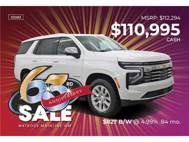 2025 Chevrolet Tahoe Premier (Stk: S1093) in Watrous - Image 1 of 47