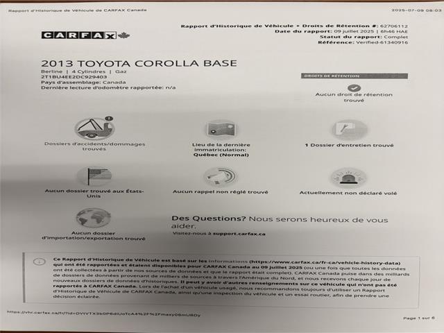 2013 Toyota Corolla  (Stk: 2694) in Hawkesbury - Image 21 of 21