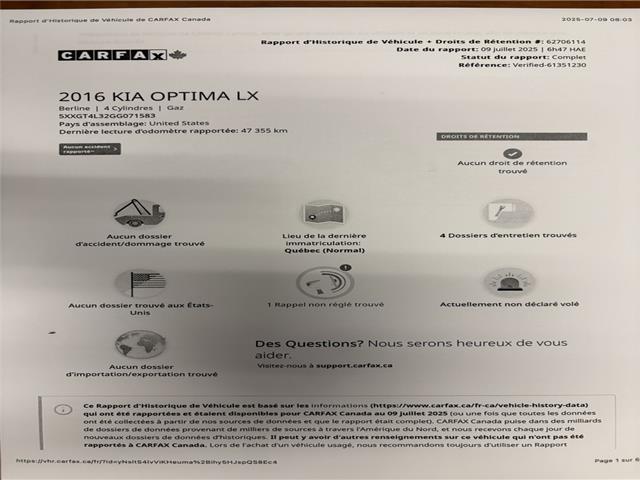 2016 Kia Optima  (Stk: 2692) in Hawkesbury - Image 17 of 17