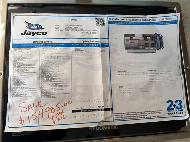 2023 Jayco SWIFT 20A MHB B-CLASS MOTORHOME RAM 3500 ProMaster Window Van in Sudbury - Image 5 of 14