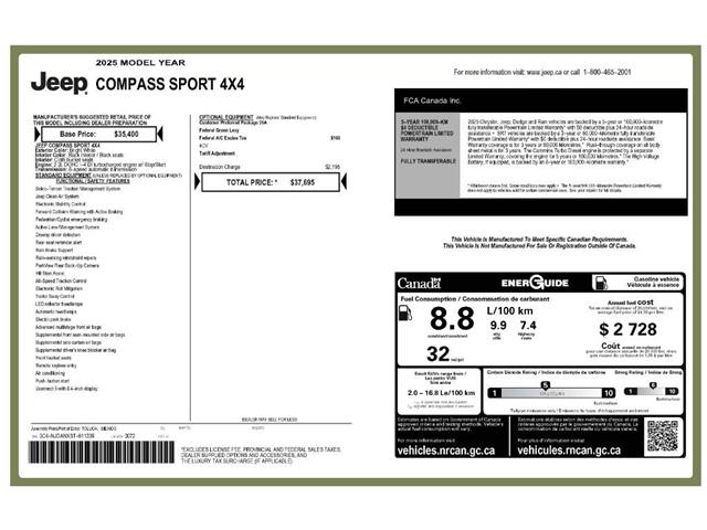 2025 Jeep Compass Sport (Stk: 250385) in Windsor - Image 23 of 23