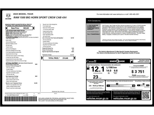 2025 RAM 1500 Big Horn (Stk: 25001A) in New Hamburg - Image 2 of 16