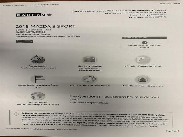 2015 Mazda Mazda3 GX (Stk: 2710) in Hawkesbury - Image 16 of 16