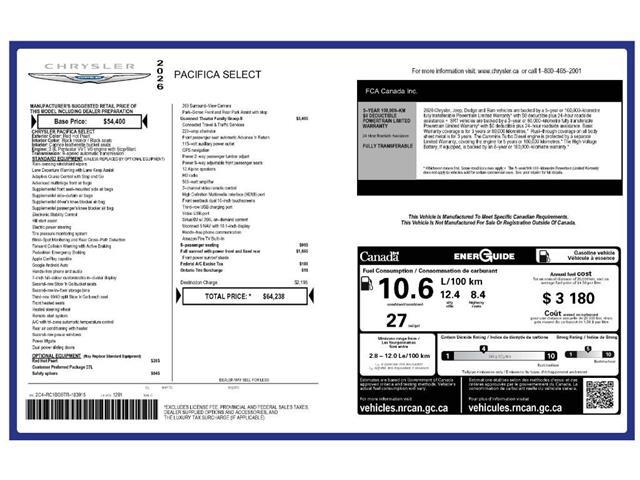 2026 Chrysler Pacifica Select (Stk: 260052) in Windsor - Image 26 of 26