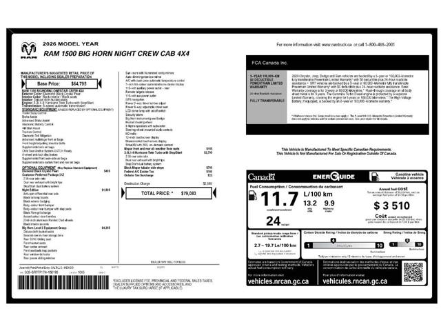 2026 RAM 1500 Big Horn (Stk: 260040) in Windsor - Image 25 of 25 2026 RAM 1500 Big Horn (Stk: 260040) in Windsor - Image 25 of 25