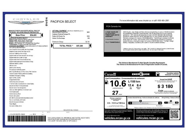 2026 Chrysler Pacifica Select (Stk: 260080) in Windsor - Image 24 of 24