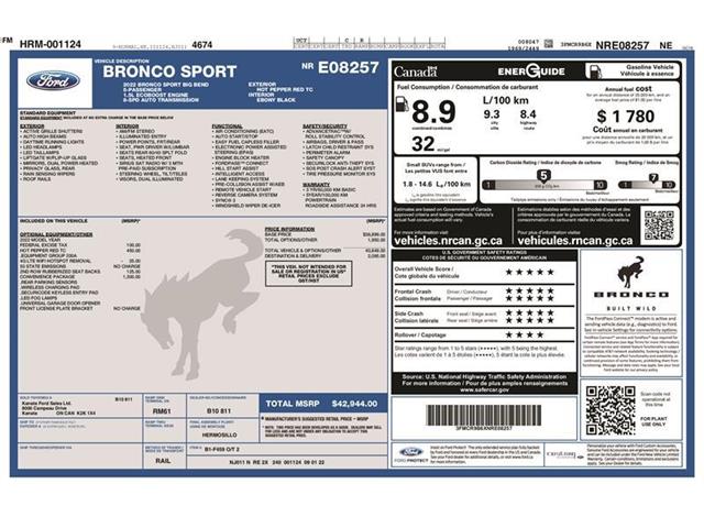 2022 Ford Bronco Sport Big Bend (Stk: T5292A) in Orleans - Image 22 of 22