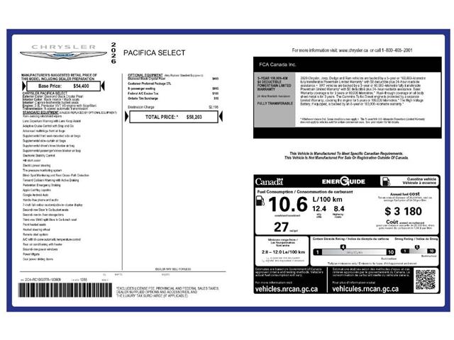 2026 Chrysler Pacifica Select (Stk: 260102) in Windsor - Image 24 of 24 2026 Chrysler Pacifica Select (Stk: 260102) in Windsor - Image 24 of 24