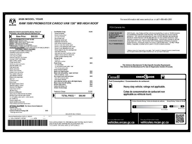 2026 RAM ProMaster 1500 Base (Stk: 260146) in Windsor - Image 23 of 23