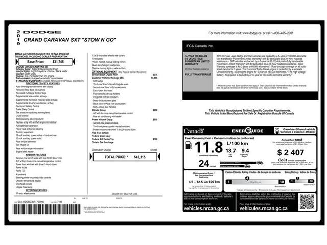 2019 Dodge Grand Caravan 29G SXT (Stk: T5310A) in Orleans - Image 20 of 20 2019 Dodge Grand Caravan 29G SXT (Stk: T5310A) in Orleans - Image 20 of 20