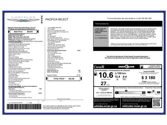 2026 Chrysler Pacifica Select (Stk: 260150) in Windsor - Image 22 of 22