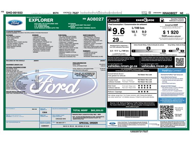 2022 Ford Explorer Limited (Stk: PRR936) in Amherstburg - Image 2 of 16