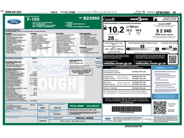 2022 Ford F-150 Lariat (Stk: PRR835) in Amherstburg - Image 2 of 14