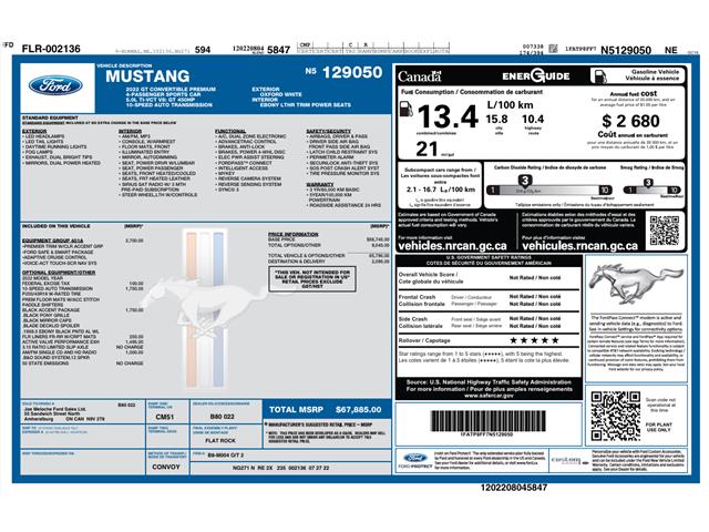 2022 Ford Mustang GT Premium (Stk: 25319A) in Amherstburg - Image 2 of 15