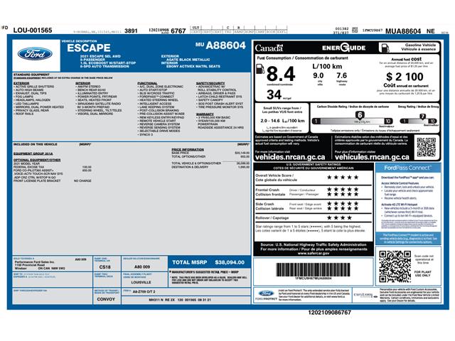 2021 Ford Escape SEL (Stk: PRR935) in Amherstburg - Image 2 of 17