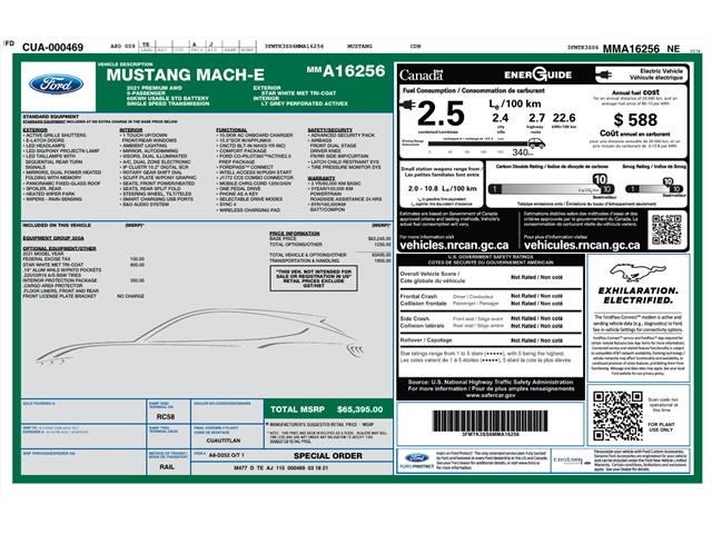 2021 Ford Mustang Mach-E Premium (Stk: PRR706) in Amherstburg - Image 2 of 24