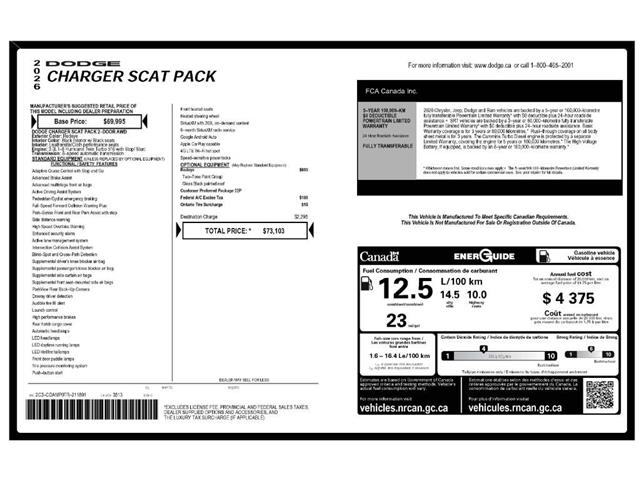 2026 Dodge Charger Scat Pack (Stk: 260163) in Windsor - Image 24 of 24