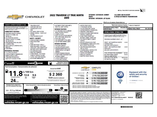 2022 Chevrolet Traverse LT True North (Stk: PRR857) in Amherstburg - Image 2 of 16
