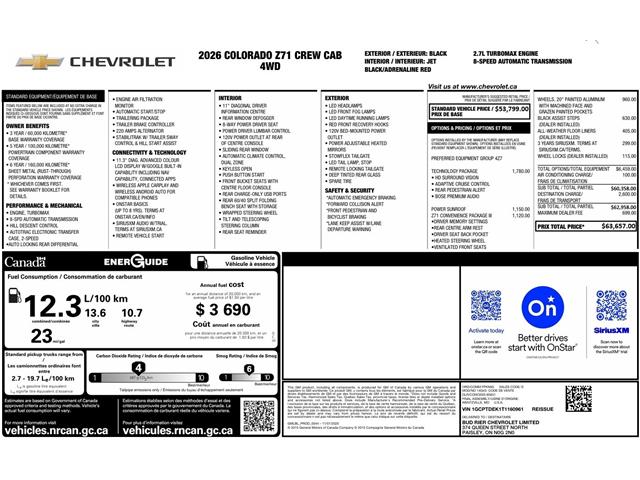 2026 Chevrolet Colorado Z71 (Stk: 2-160961) in Paisley - Image 7 of 25