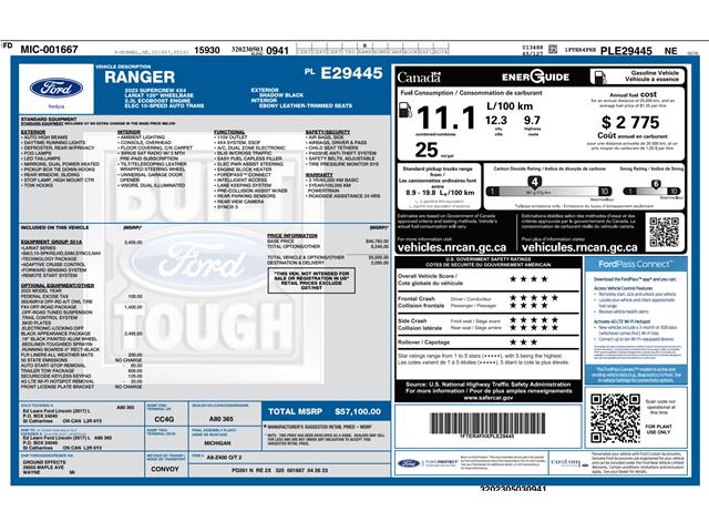 2023 Ford Ranger Lariat (Stk: P7311) in Oakville - Image 4 of 28