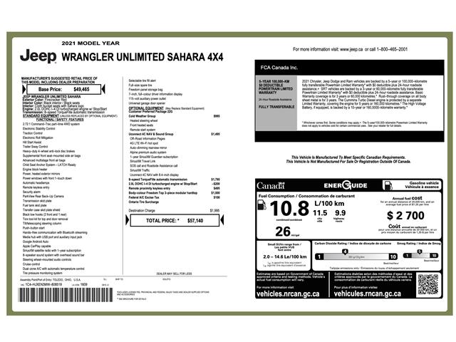 2021 Jeep Wrangler Unlimited Sahara (Stk: P7300) in Oakville - Image 4 of 28