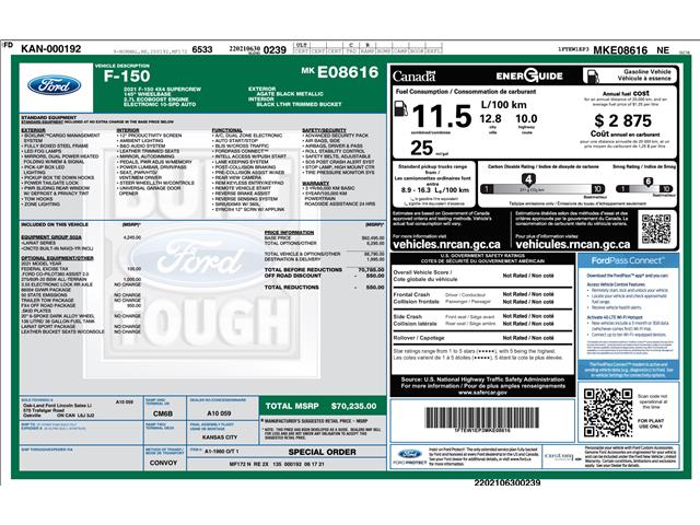 2021 Ford F-150 Lariat (Stk: 5F189A) in Oakville - Image 4 of 26