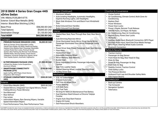 2018 BMW 440i xDrive Gran Coupe (Stk: 5X058XZ) in Oakville - Image 2 of 26