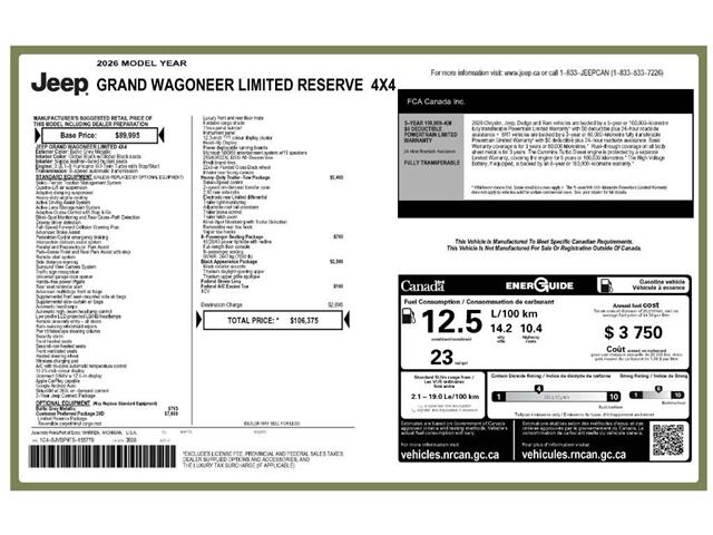 2026 Jeep Grand Wagoneer Limited (Stk: 260183) in Windsor - Image 26 of 26